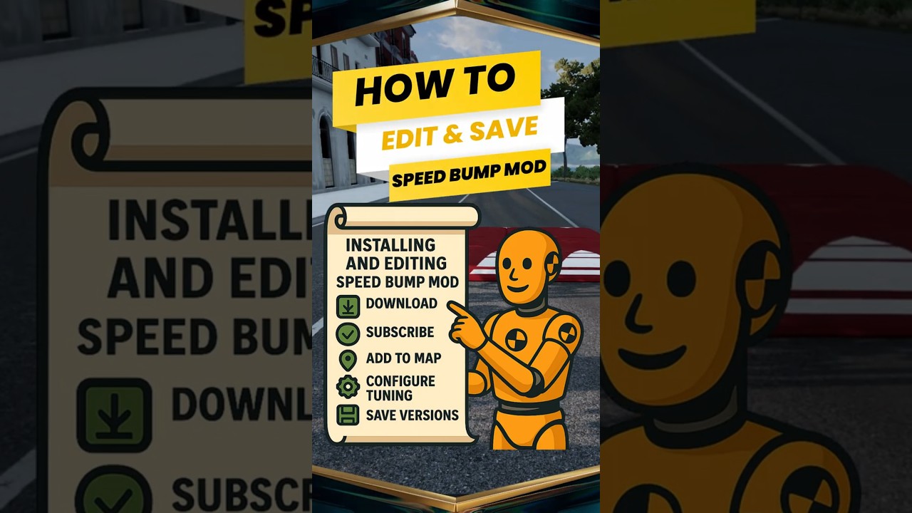 BeamNG.drive tips: Installing & Customizing the Speed Bump Mod !