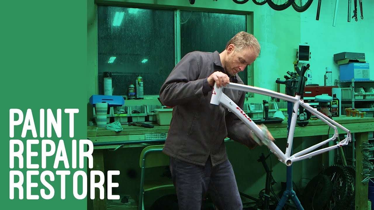 Fixing the damaged paint on my wife’s hybrid bike.