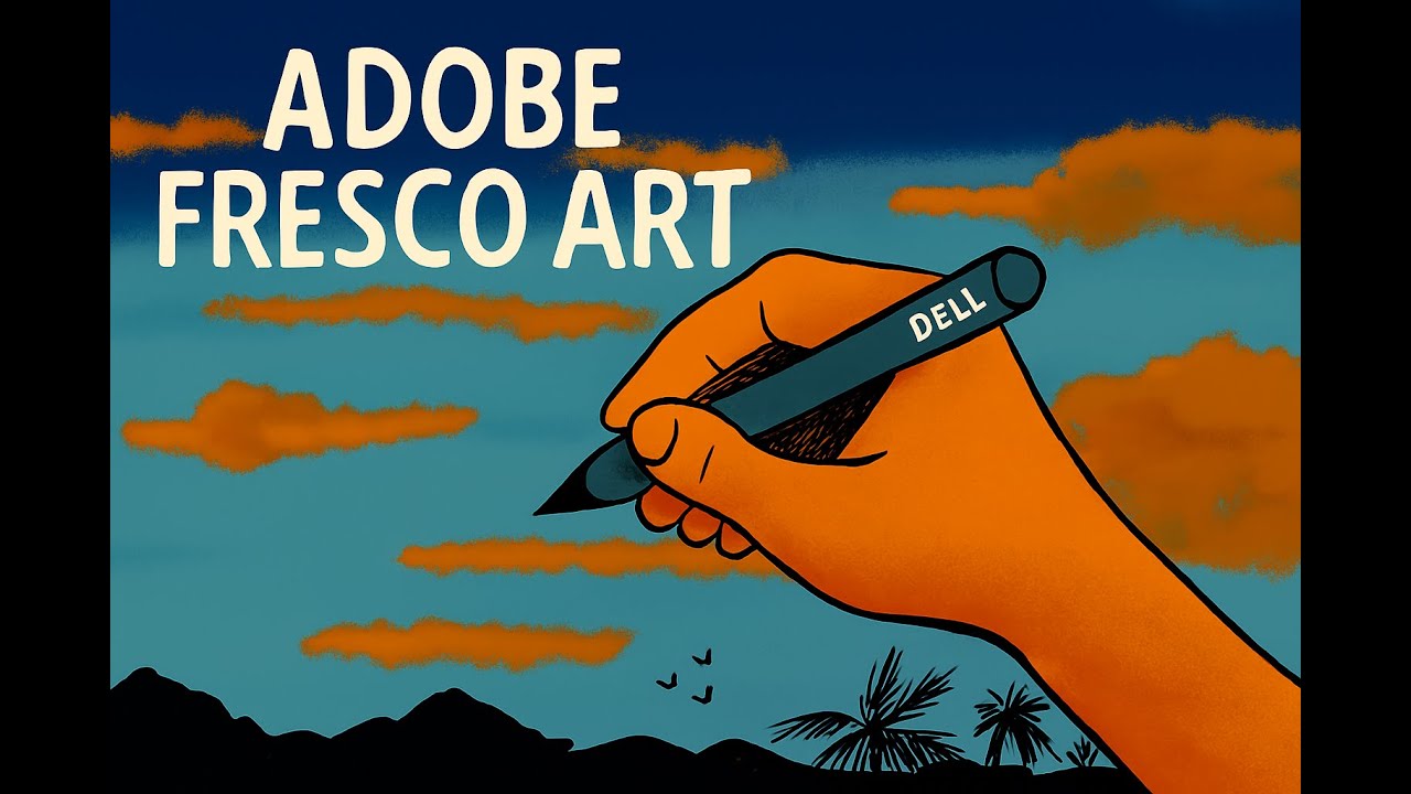 Sunset Sketch with Adobe Fresco  Dell 2-in-1 + Active Pen Magic