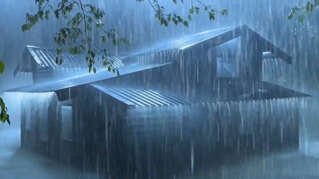 Rain On An Ancient Roof For Sleeping - Deep Sleep With Heavy Rain & Thunder Sound At Night 🌧️🌙