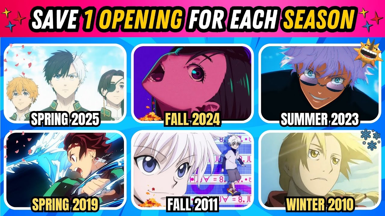 SAVE ONE ANIME OPENING FOR EACH SEASON ❄️🌸☀️🍂  | 2010-2025 | Anime Quiz 🔥