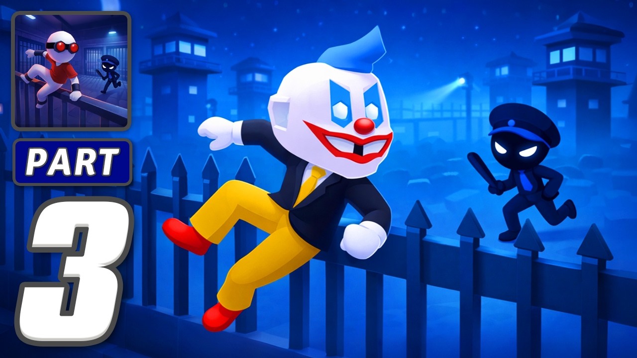 Prison Escape 3D: Jailbreak - Gameplay Walkthrough Part 3 - Escape Before Lights Out (iOS, Android)