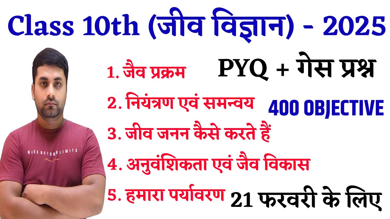 Class 10th Biology Objective Question 2025 || Class 10th Biology Objective Questions