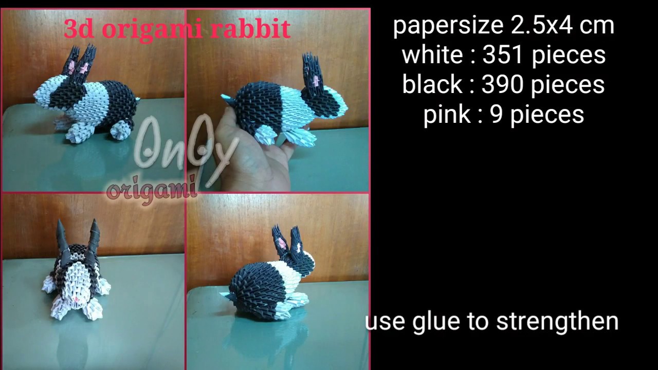 origami 3d rabbit tutorial part 1