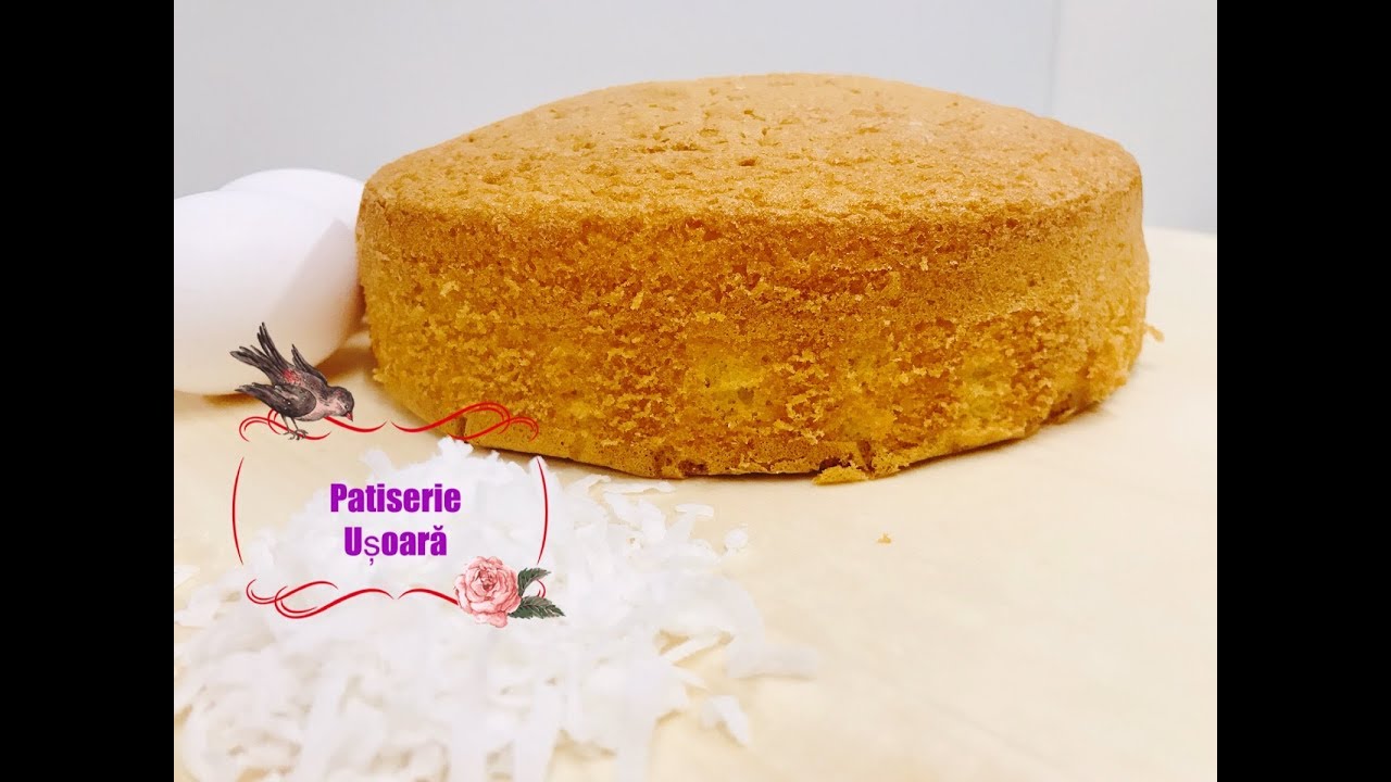 Blat De Tort Cu Fulgi De Cocos. Foarte pufos si delicios.