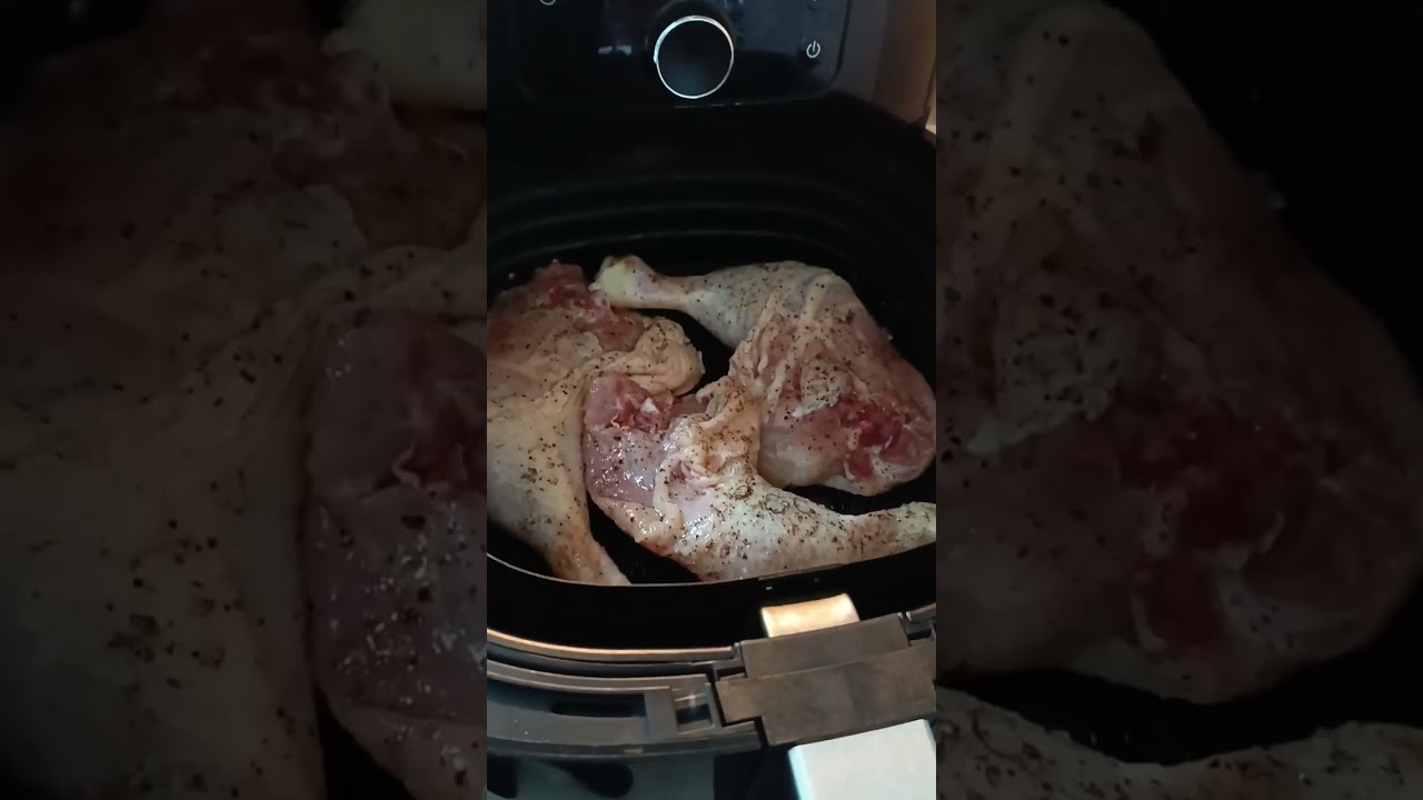 pulpe de pui făcute la Airfryer cu mămăligă și mujdei 🥰🥰🥰😂