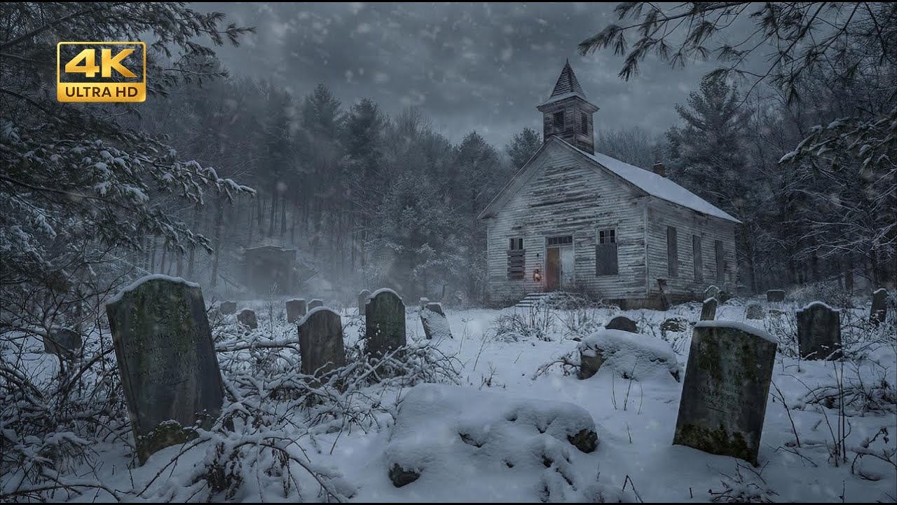 Cursed Coal Town Cemetery: 8-Hour Haunting Snowy Loop for Sleep & Chills