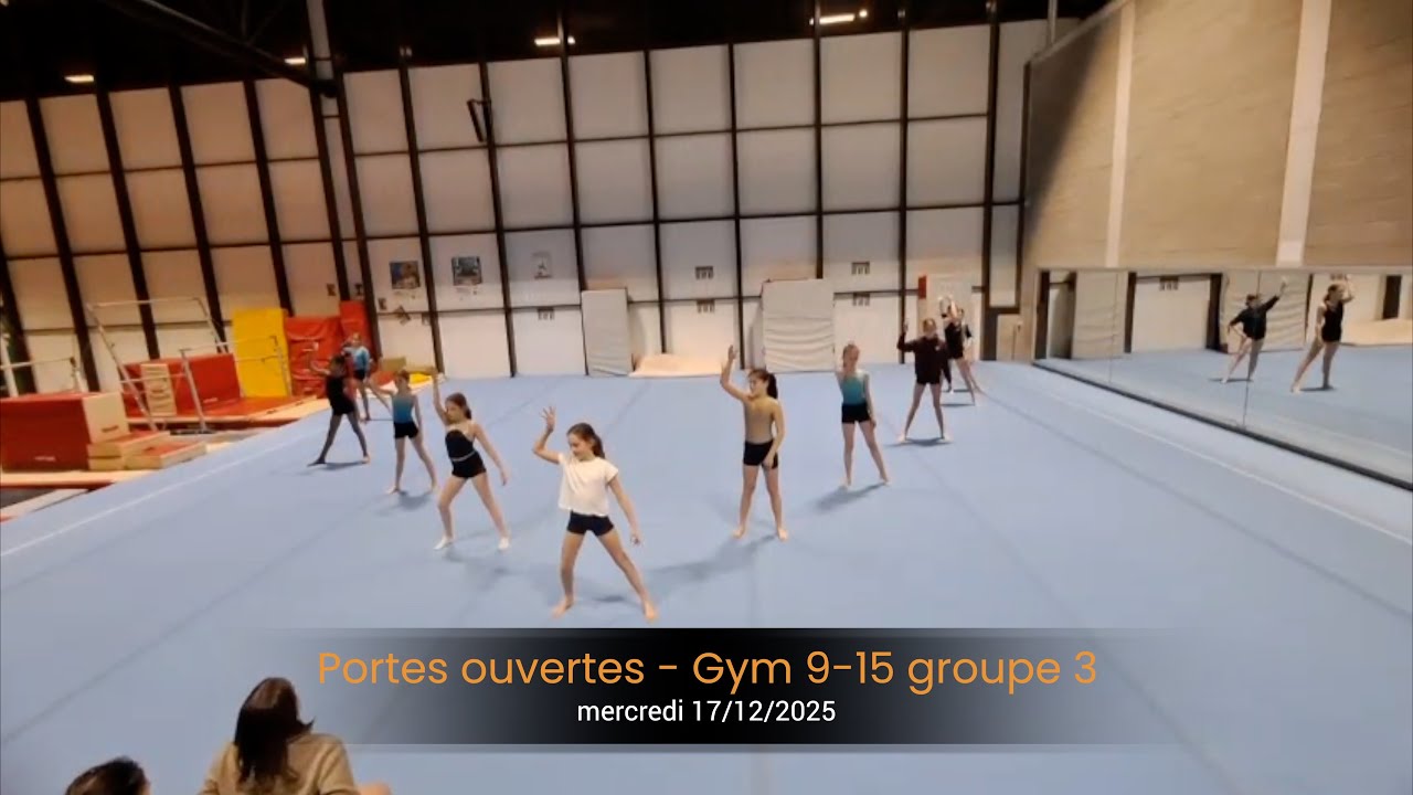 Portes ouvertes - Cours de sport gym - 9-15 ans - groupe 3 - Mercredi 17/12/2025