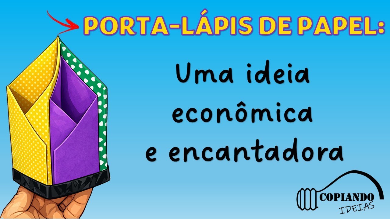 Porta-lápis de dobradura de papel!!!!  Uma ideia econômica e encantadora