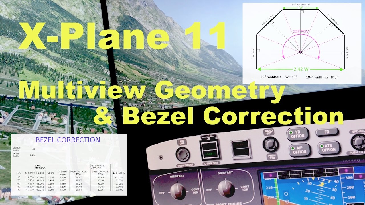 x-Plane 11 Multi View Geometry & Bezel Correction