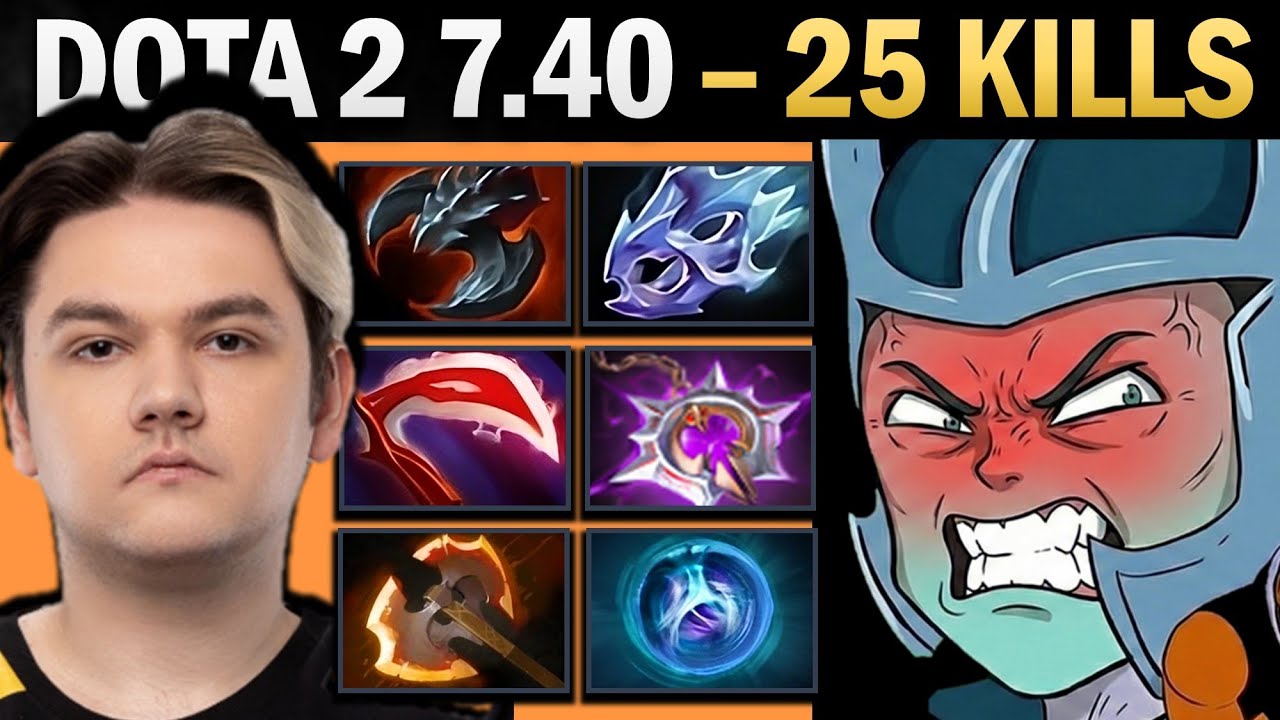 Phantom Assassin Pro Carry with 25 Kills and Moon - Dota 7.41
