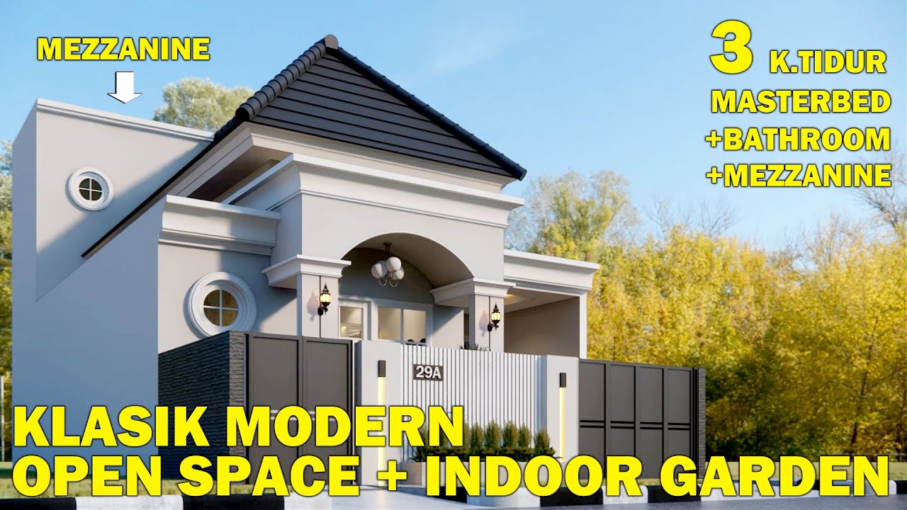 Simple tapi mewah! Ada mezanine di kamar utama! Rumah klasik modern di lahan 7x14 m 3 kamar tidur