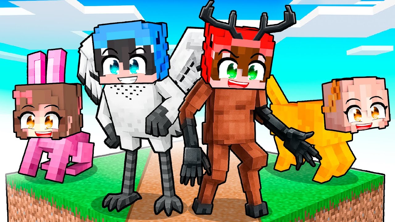 Atrapados en UN BLOQUE de 99 Noches en el Bosque en Minecraft!