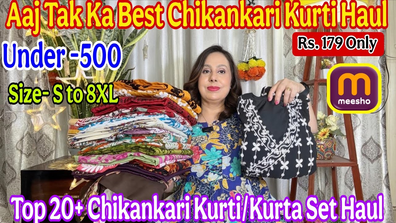 💞Meesho Chikankari Kurti/Kurta Set Haul Starting Rs.179💞Top 20 TRENDING CHIKANKARI HAUL #meeshohaul 