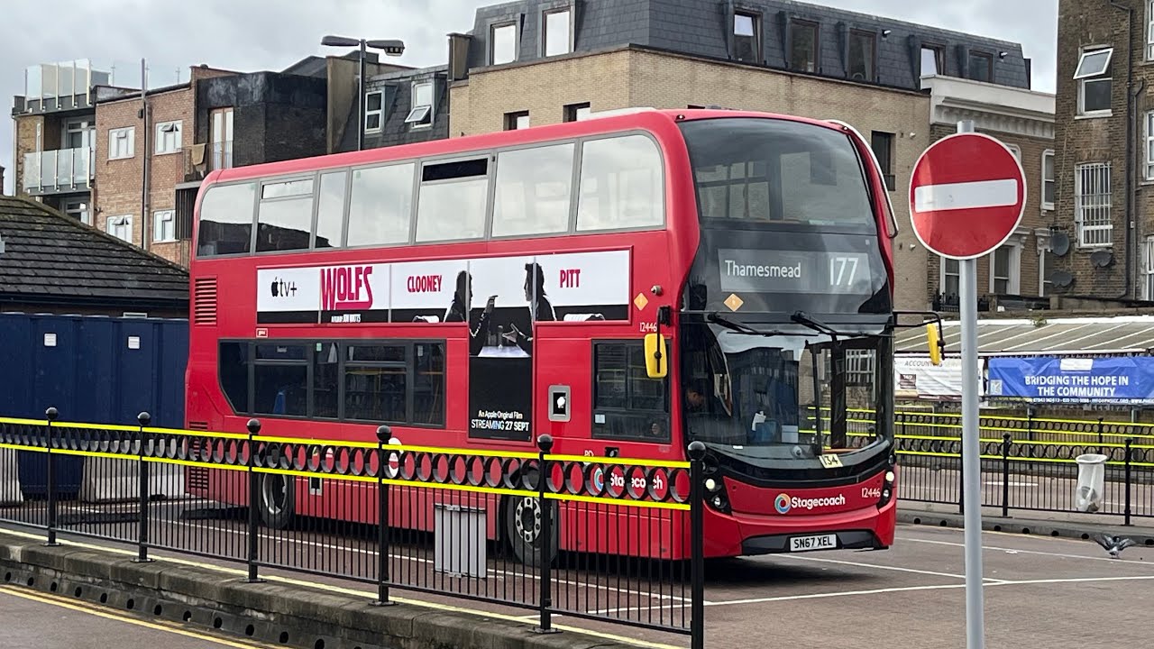 Full Route Visual. Route 177: Peckham - Thamesmead | Enviro400MMC 12446 SN67 XEL