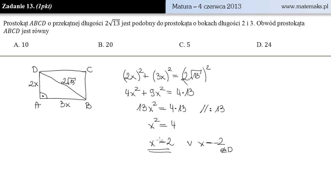 Zadanie 13 - matura 4 czerwca 2013