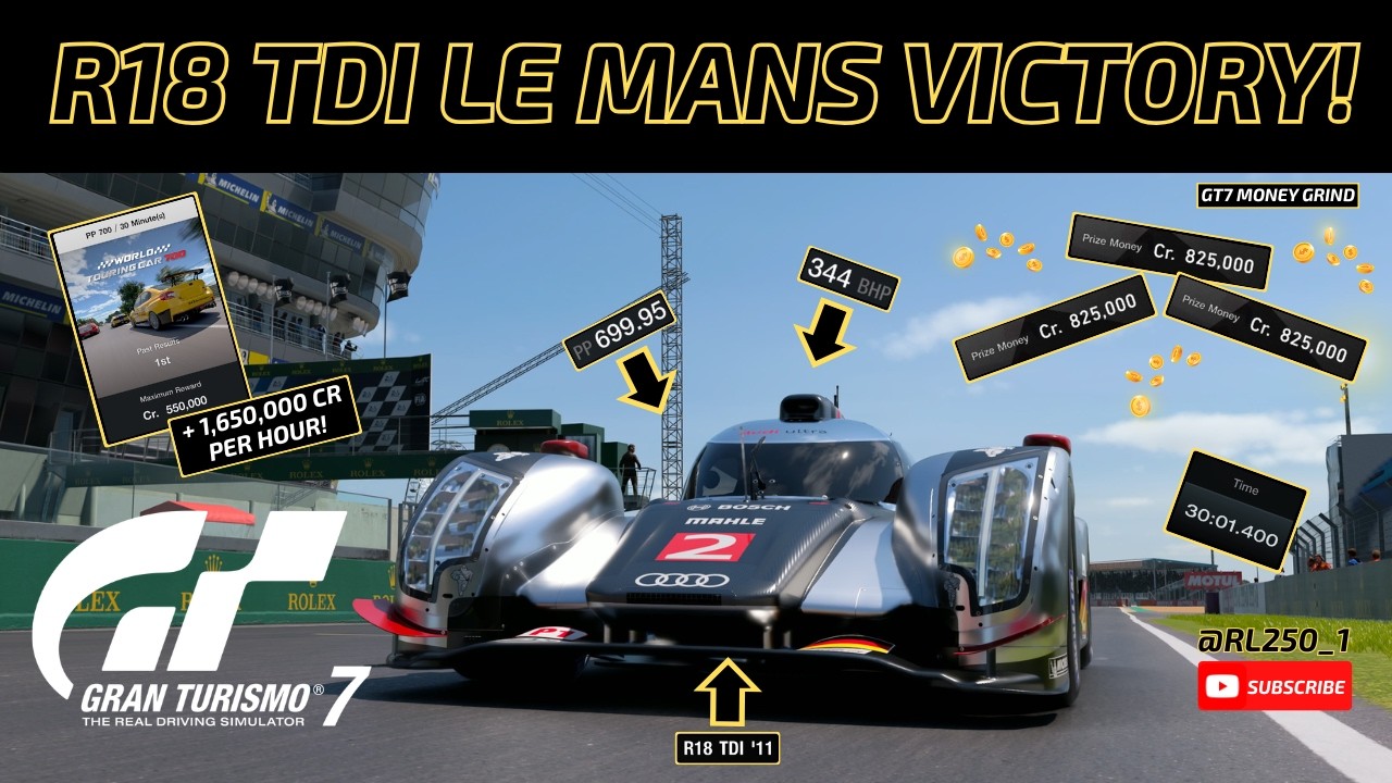 Ultimate Audi R18 TDI Setup For HUGE Credits On GT7 Le Mans WTC 700