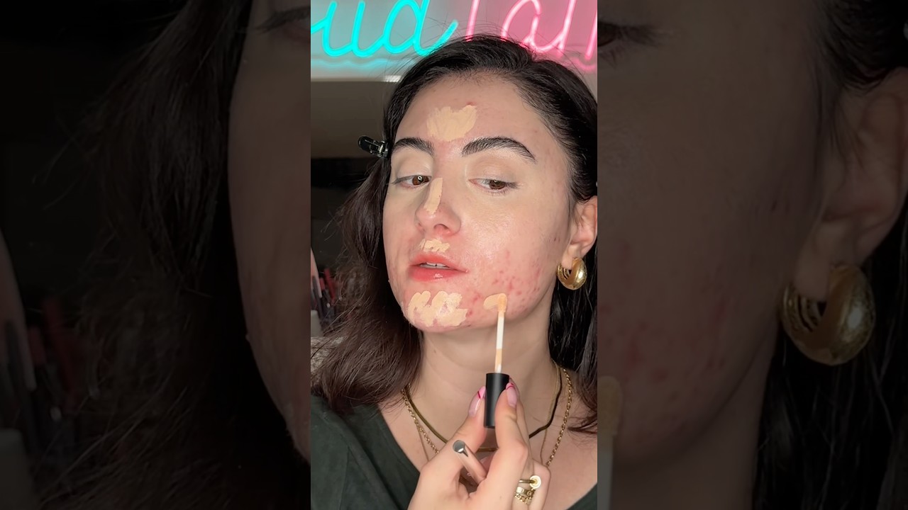 NEW elf Soft Glam Concealer wear test on acne/textured skin! 👀🥰 #realskintexture #makeuptutorial
