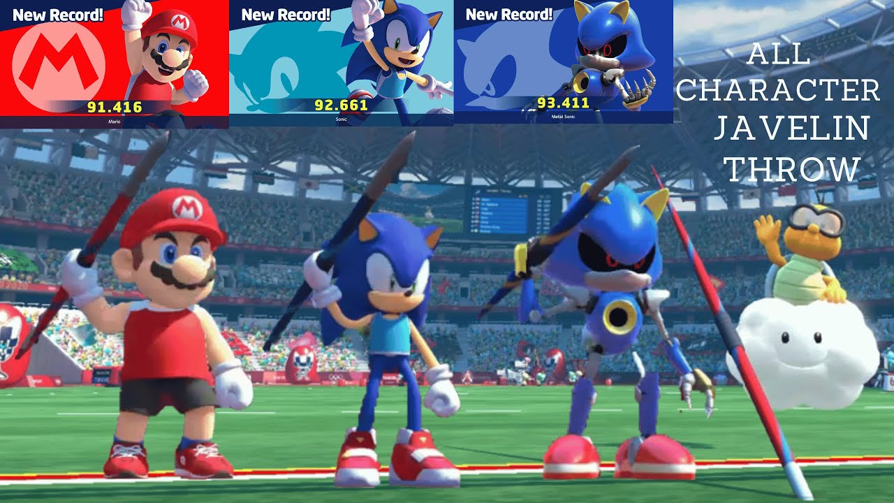 Mario & Sonic Olympic Games At The Tokyo 2020 Javelin Throw All Character