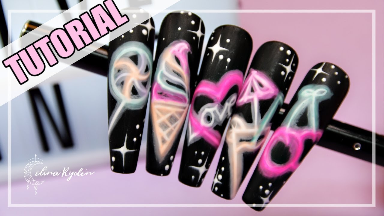NAIL ART TUTORIAL | Neon sign nails | Light Elegance 