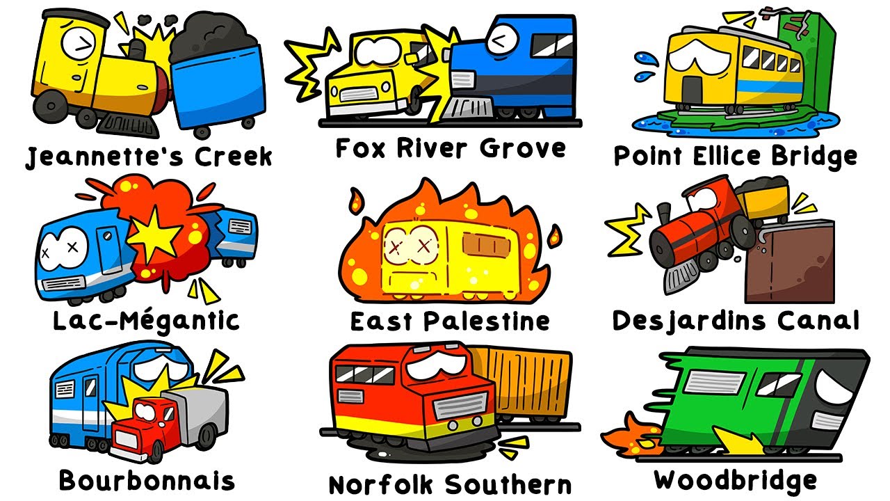 Every Worst Train Crash in North America Compiled in 26 Minutes