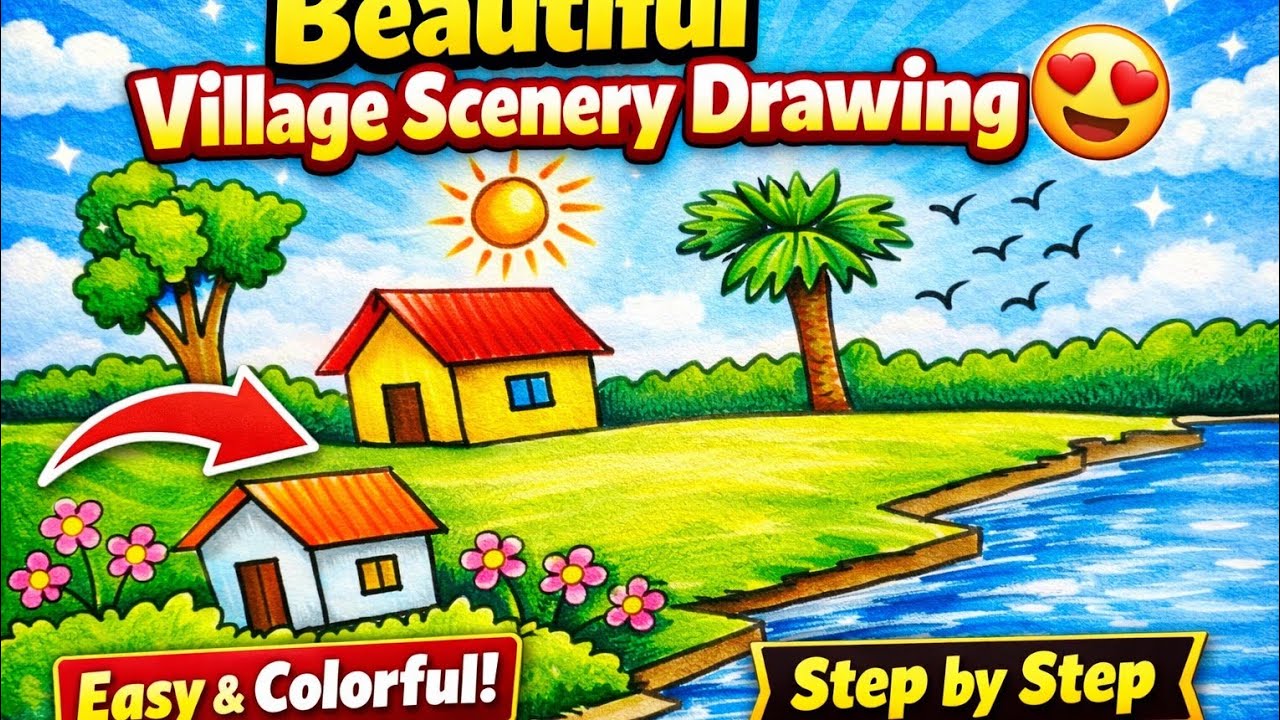 House river side drawing ideas #How to draw amazing pencil easy drawing #
