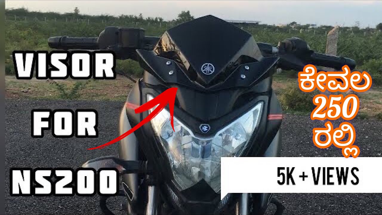 ( ಕನ್ನಡ ) Ns 200 Modified | Visor for Ns200 | Ns 200 Fz visor |  Ns 200 Windshield  modification