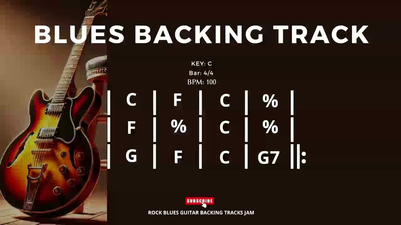 Blues Backing Track in C 100 BPM