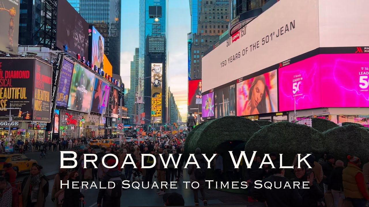 Walking the Heart of Manhattan: Herald Square to Times Square | 4K video