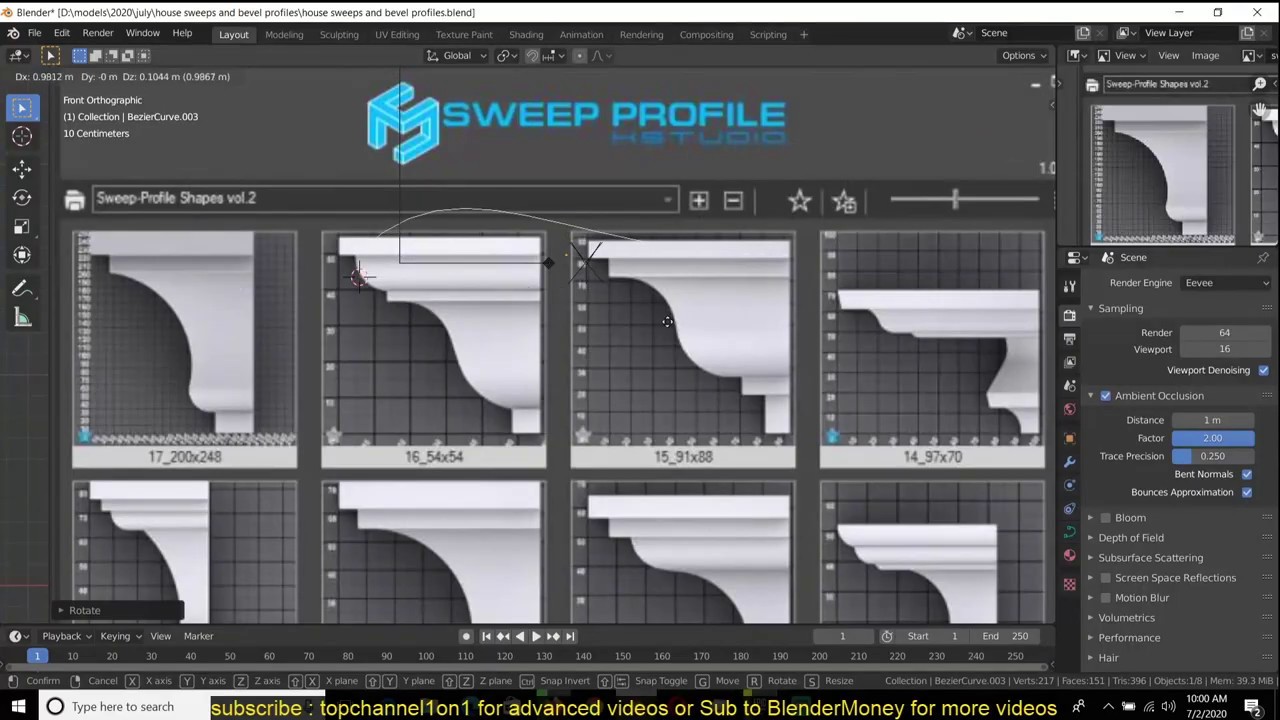 how to create bevel profiles and sweep profiles in blender tutorial