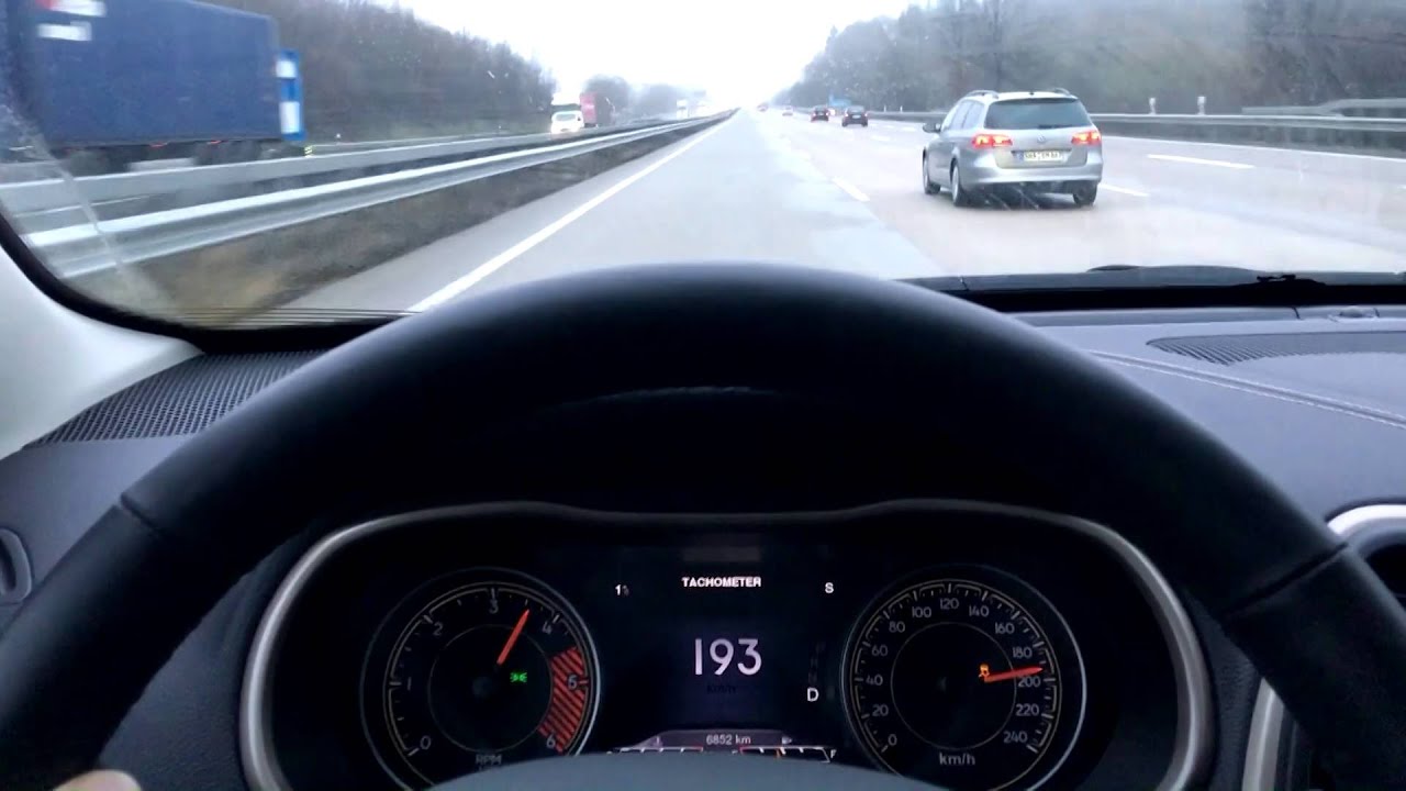 2015 Jeep Cherokee 2.2 200hp Top Speed 126mph Autobahn Chasing Porsche