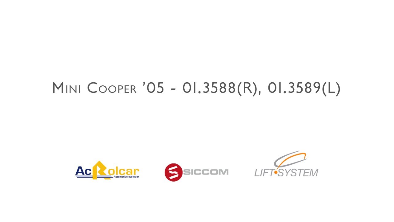 Video Tutorial Alzacristalli Mini Cooper - 01.3588/01.3589 - Ac Rolcar