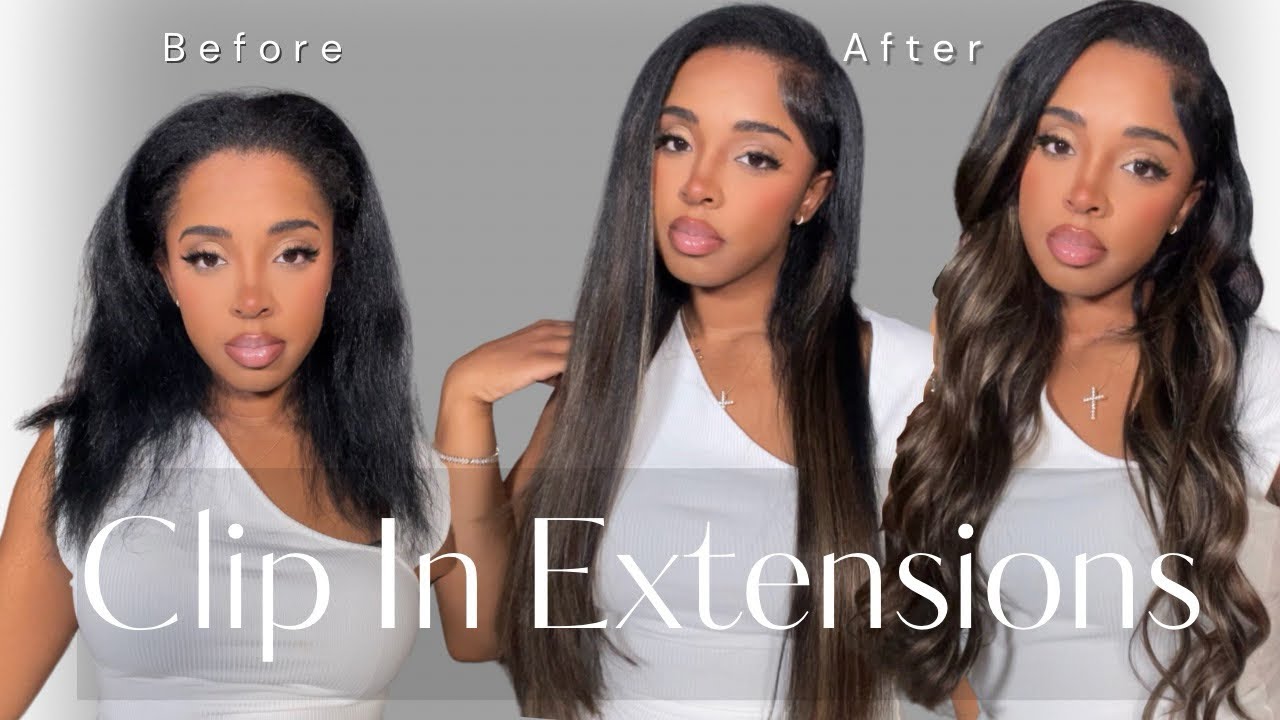How To Natural Clip Ins Install On Natural Hair! Balayage Light Yaki Clip Ins Ft Curls Queen