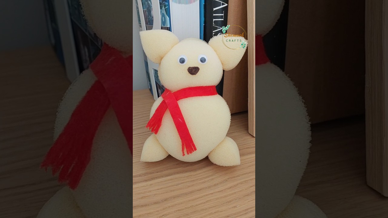 🧸 How to Make a Teddy Bear from Sponge? #sponge #diy #bear #handmade