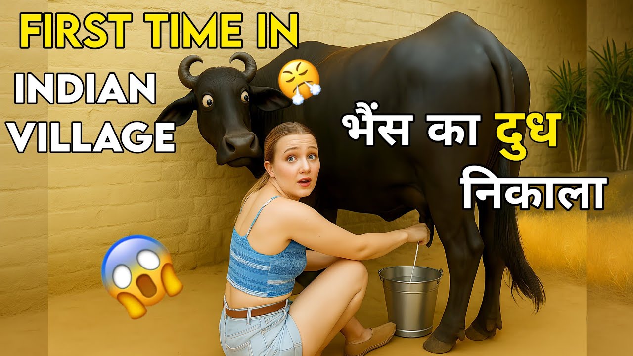 First blog in Rajasthani village 😱| Buffalo Milking | Village Life Vlog 🥵🔥