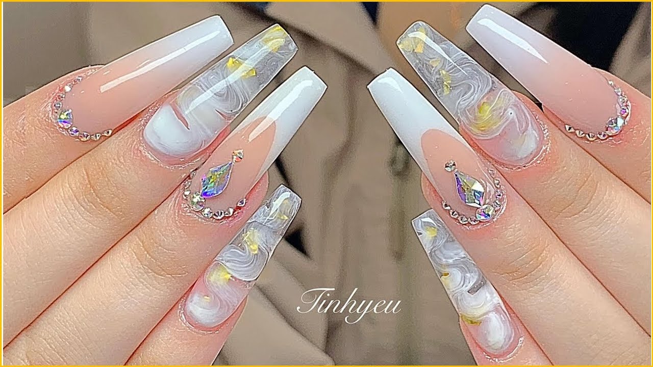 Tinh Yeu Nail || Làm marble khói bằng gel đơn giản