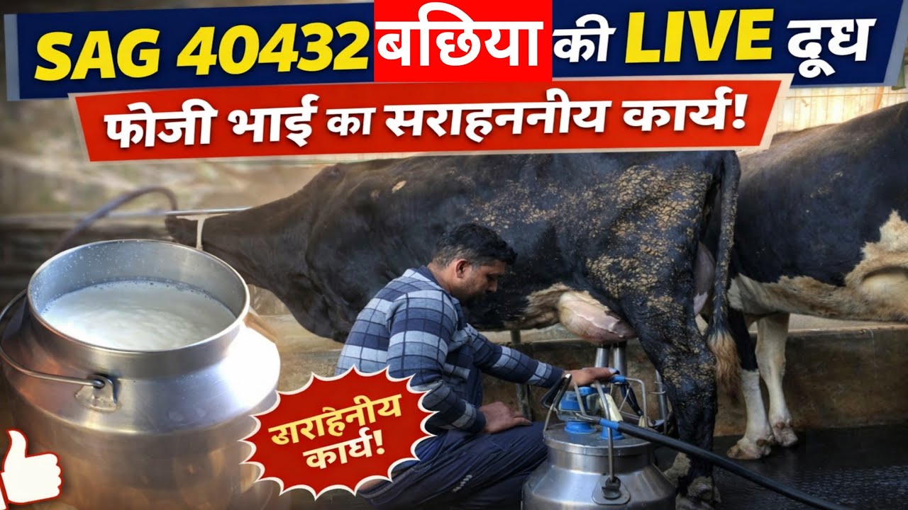 SAG 40432 की बछिया ने निकाला इतना दूध 🤔/hf calf/bachhiya palan/dairy farming/hf farm up/dairy farm 