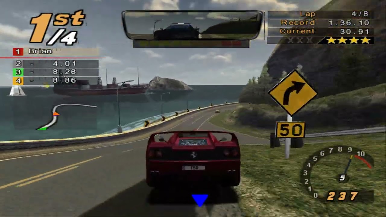 Need for Speed: Hot Pursuit 2, 8 Laps Coastal Parklands - Ferrari F50