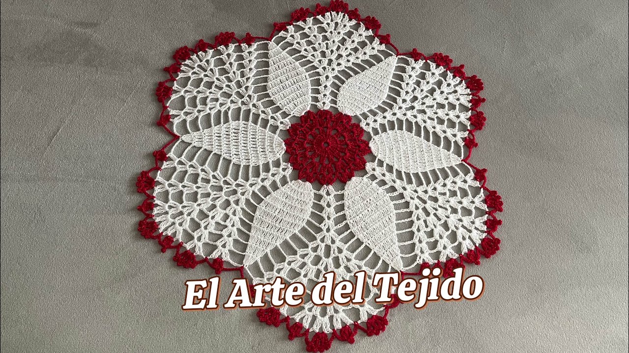 Carpeta/centro de mesa tejido a gancho paso a paso
