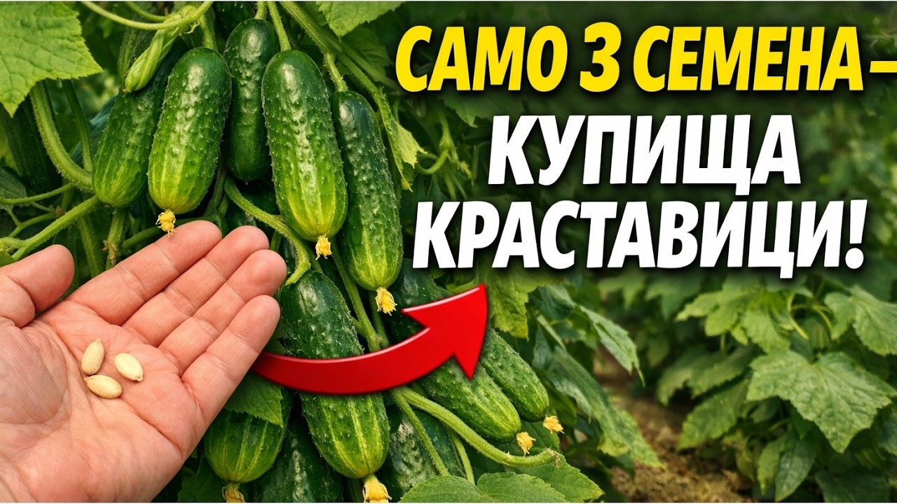 Засадих САМО 3 СЕМЕНА и потънах в краставици! 🥒 Тайният метод за рекордна реколта!