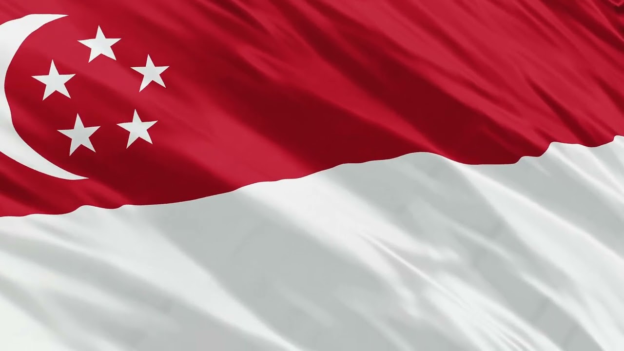 Singapore 3D flag background 4K animation free download