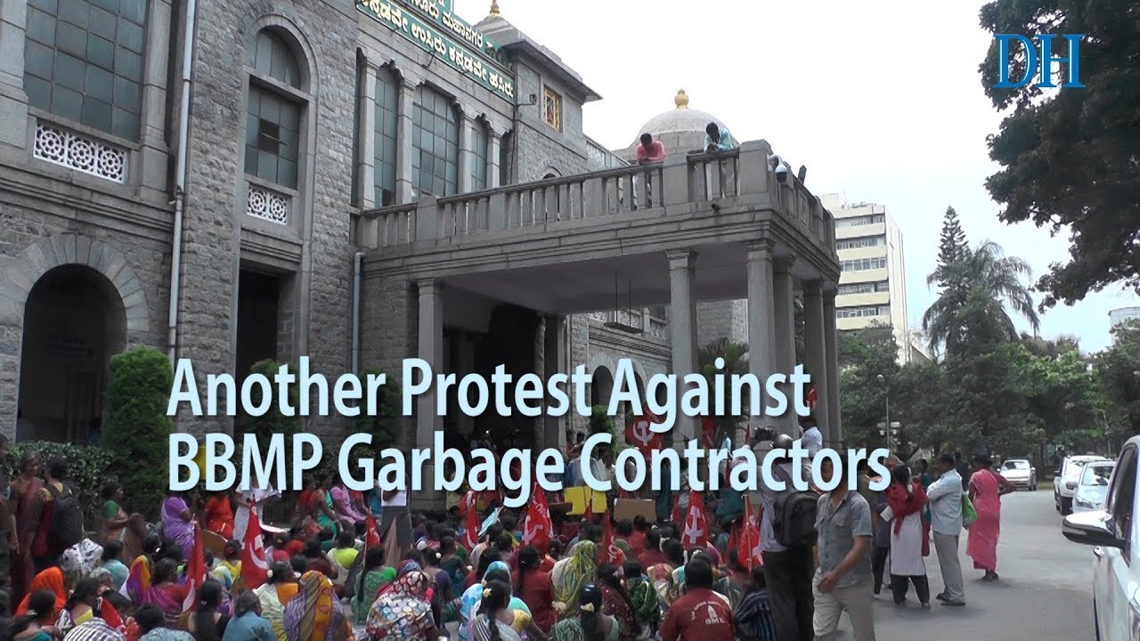 Another Protest Against BBMP Garbage Contractors