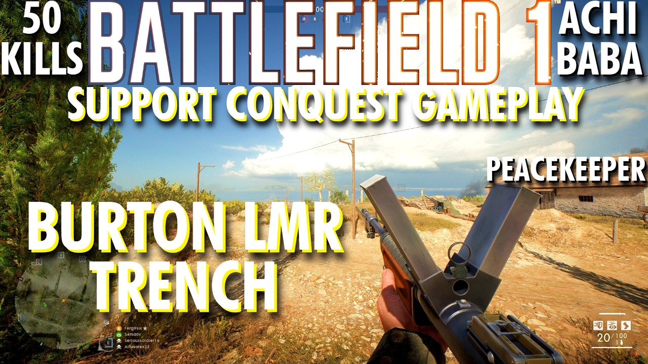 Deadly Up Close... Burton LMR Trench Gameplay - Battlefield 1 Conquest No Commentary