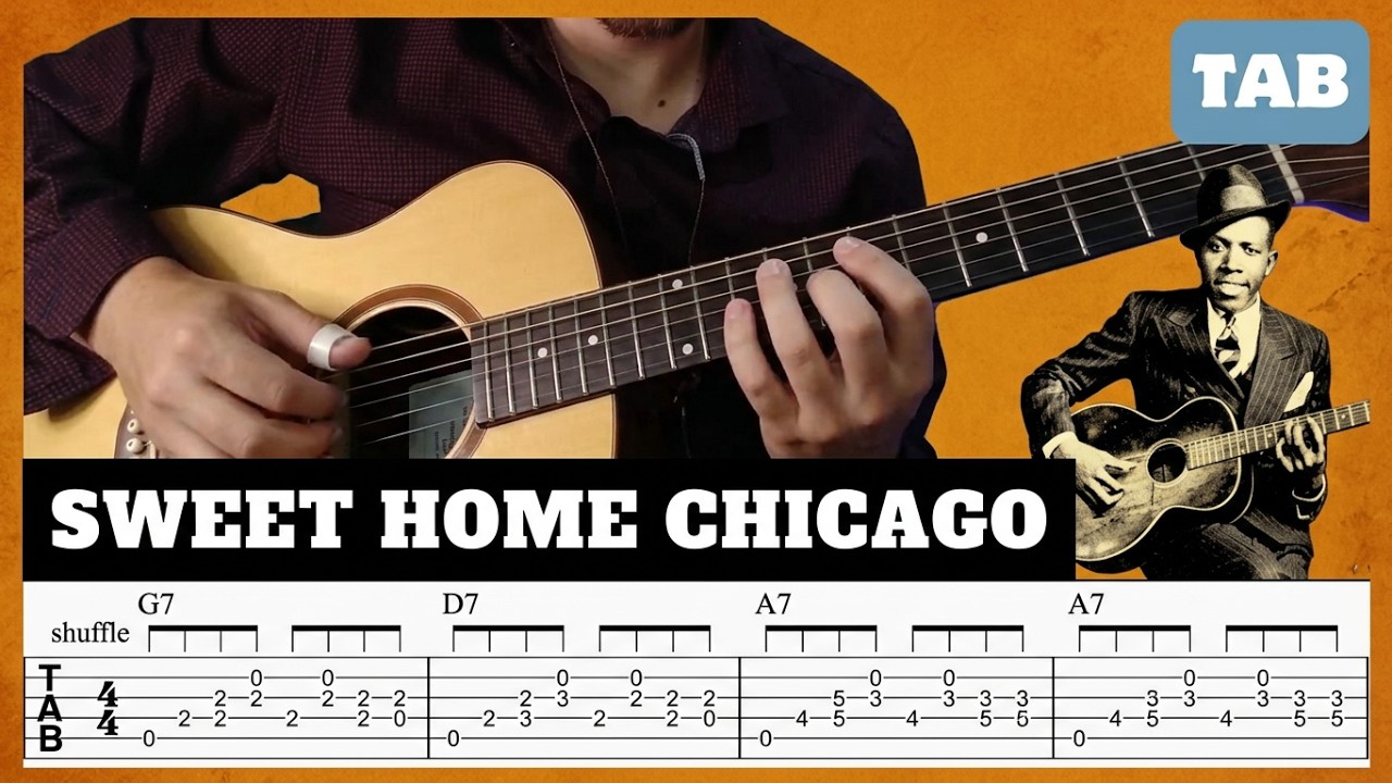 Robert Johnson - Sweet Home Chicago - Guitar Tab | Lesson | Cover | Tutorial