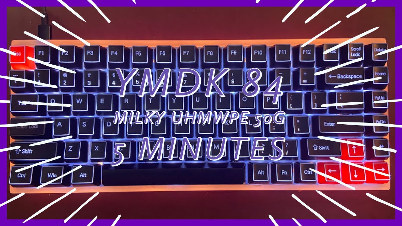 ASMR - UHMWPE Linears in a YMDK 84 - 5 Minutes of Typing