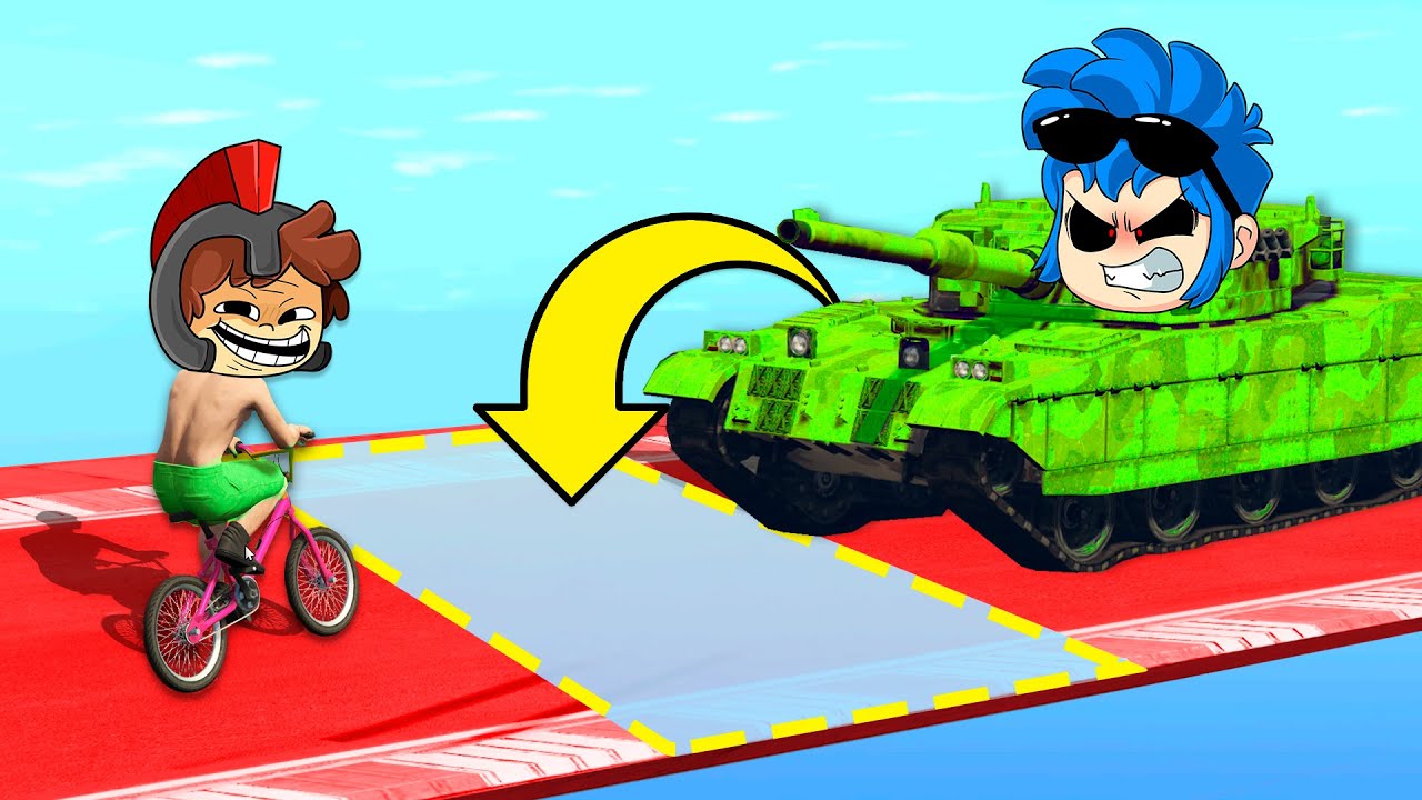 ¡BICICLETA vs TANQUE en la CARRERA TROLL! (Muy gracioso) 😂 GTA 5 CARA a CARA con los COMPAS