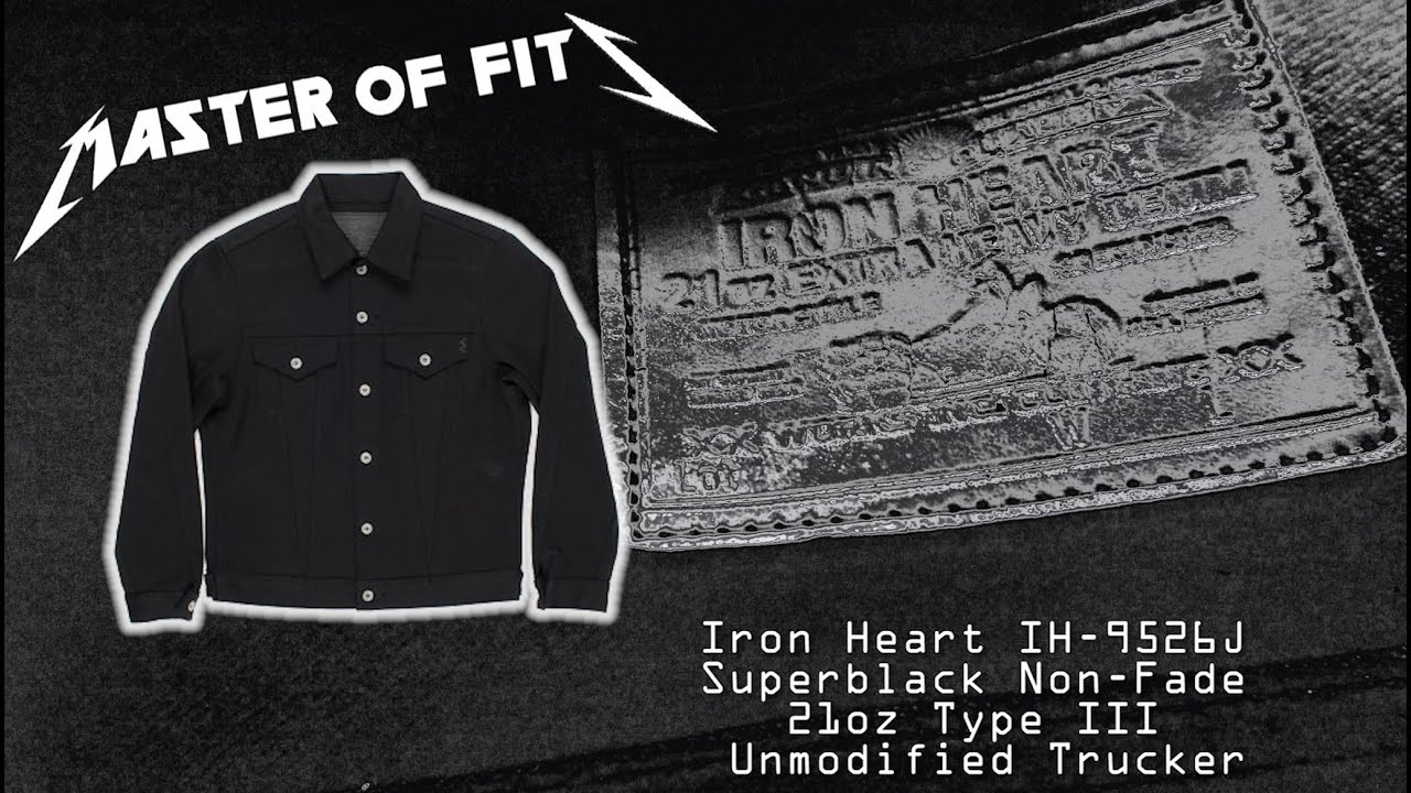 Iron Heart Superblack Non Fade Unmodified 21oz Type III Trucker IH-9526J