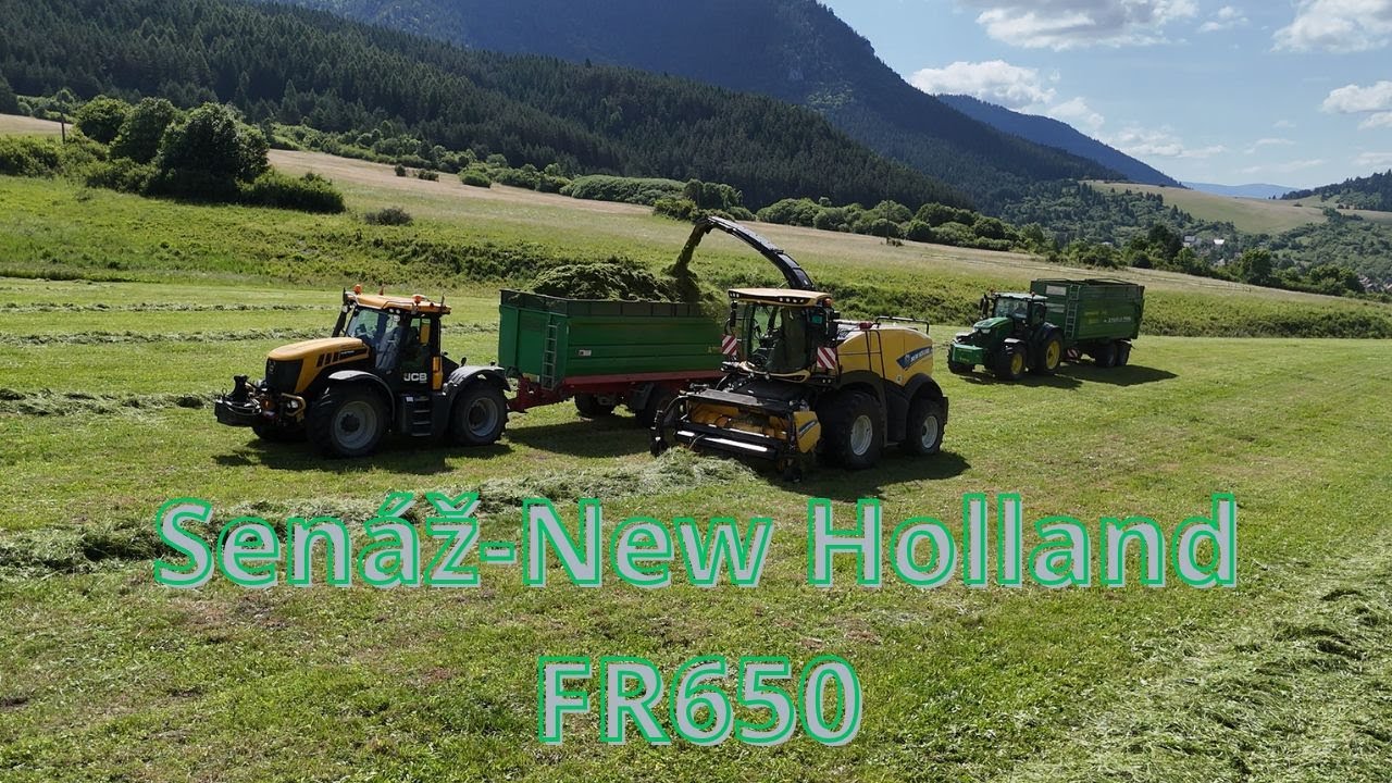 Senážovanie Trávy s rezačkou NewHolland FR650 a s traktormi značky JCB, JohnDeere, Case/ PD Likavka