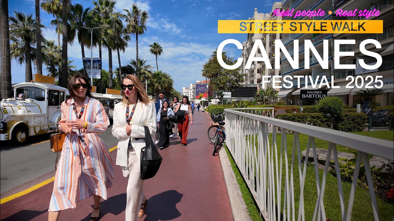 Cannes Street Style Walk &bull; Croisette 2025 c&ocirc;t&eacute; h&ocirc;tels & boutiques | Festival Vibes [4K]