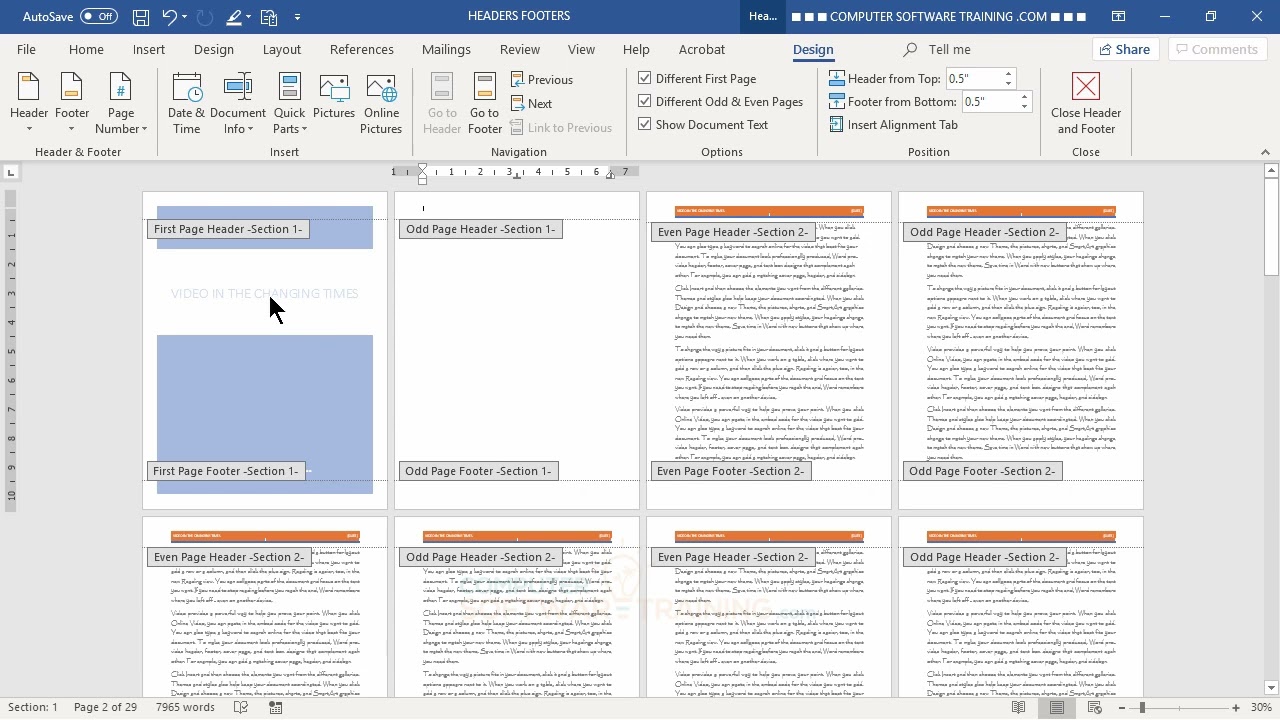 WD-01-23 — Complex, Odd, and Even Headers & Footers: Mastering Advanced Page Control